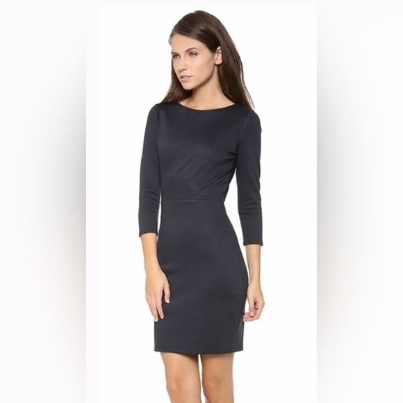 ALICE + OLIVIA Solid Dark Navy Reid Cross Back Sheath Mini Dress Size 4 - Picture 1 of 8